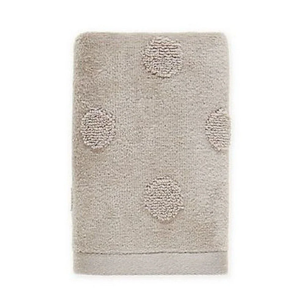 Christmas Holiday Fingertip Towels Raised Polka Dots Set of 2 Bathroom Gray